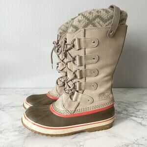 Sorel Joan of Arctic Knit Boot Women’s Size 8.5 Waterproof Winter Snow lace up